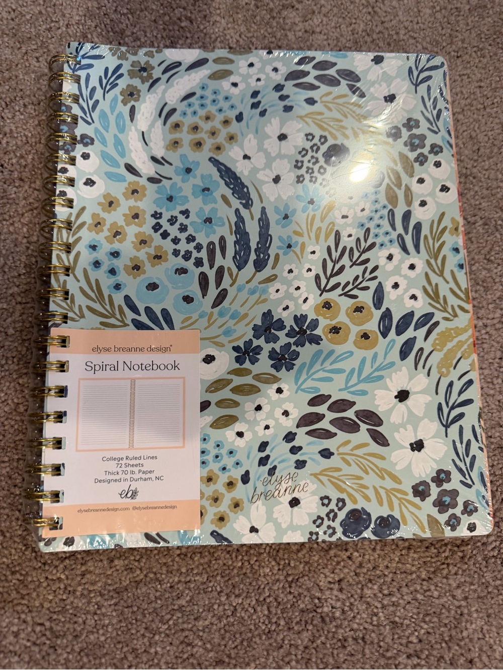 NWT Elyse Breanne Spiral Notebook College Ruled Floral Journal